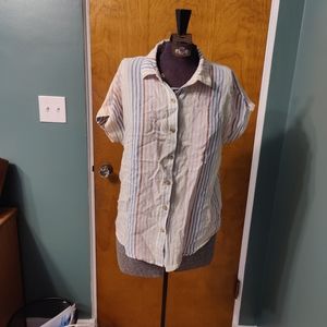 Marine Layer pastel striped shirt